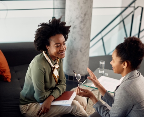 Person talking with their life coach